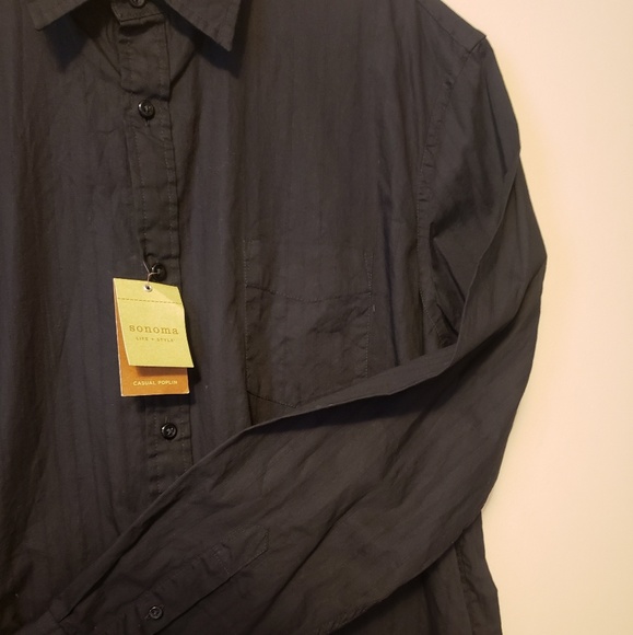 Sonoma Mens XL Black Casual Button Up - Picture 4 of 6